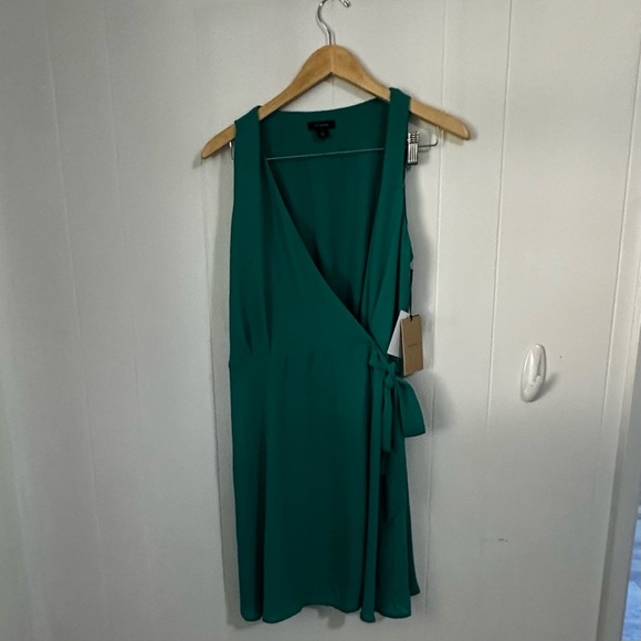 Halogen Green Asymmetrical Sundress V-Neck Sleeveless - Picture 1 of 4